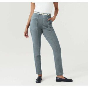 Spanx 20399R Stretch Twill Straight Leg Pant Hazy Blue Grey ( S )